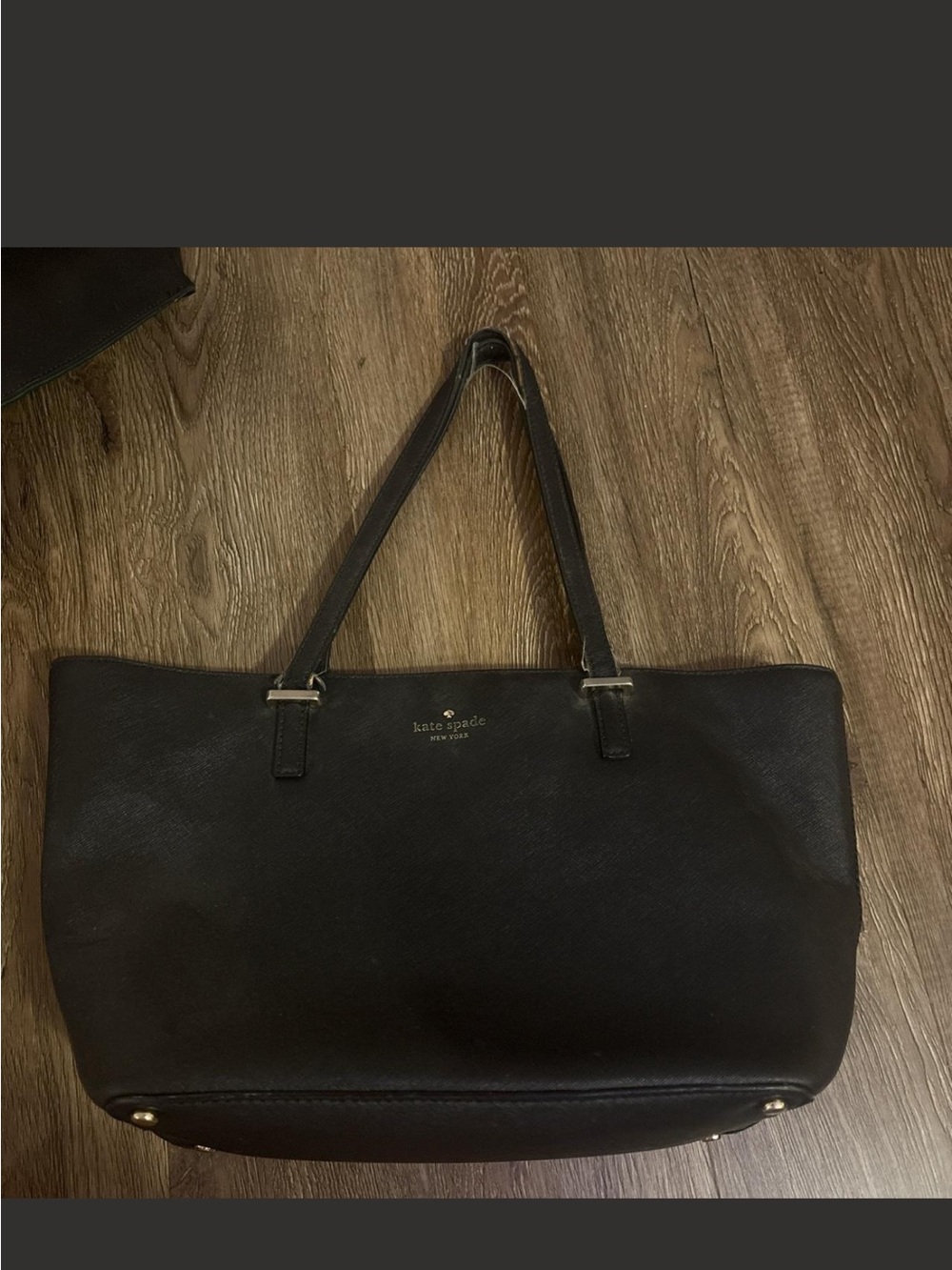 kate spade Black Saffiano Leather Shoulder Tote